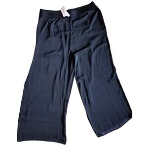 Philosophy Wide Leg Elastic Waist Pull on Dressy Pants Black Size 3XL $68